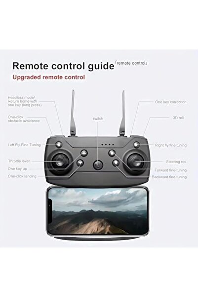 Generic E88 Foldable Drone with 8K HD Dual Camera, Obstacle Avoidance, Altitude Hold, and Compact Design