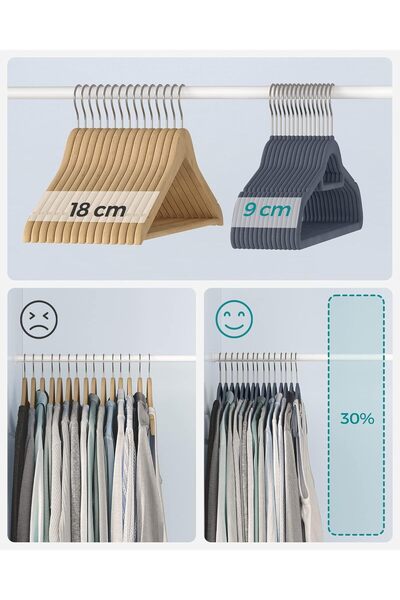 DenizBazaar 100 Velvet Clothes Hangers