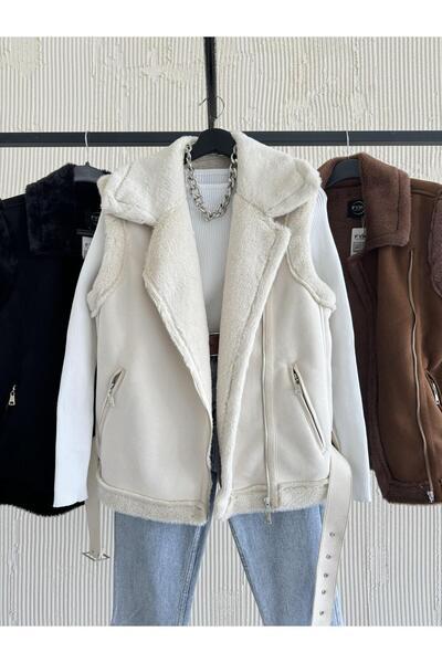 FERZOLAİO Beige Suede Vest