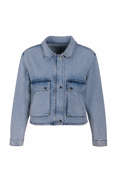 trender Palton albastru pentru femei 4814