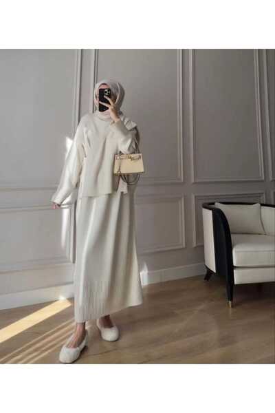 AXXAN Knitwear Dress Side Bagging Vest Knitwear Dress Hijab Dress Standard Size