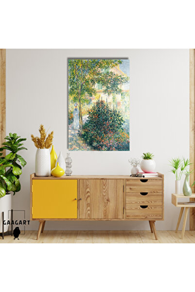 GAAGART Tekli Dikey Kanvas Tablo Ünlü Eserler Claude Monet İn The Garden At House
