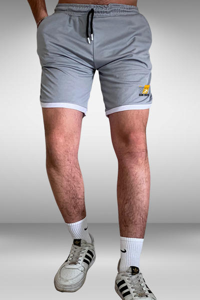 Relax family xf Erkek Gri Yazlık Spor Şort Günlük Basketbol Futbol Fitness Egzersizi Koşu Bermuda