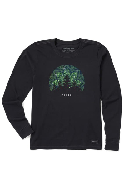 CRUSHER Women's slim long-sleeved T-shirt, black with green S