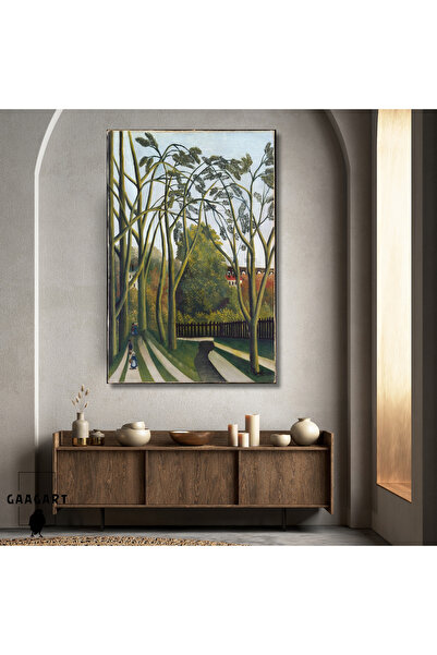 GAAGART Tekli Dikey Kanvas Tablo Ünlü Eserler Henri Rousseau The Bievre Near ...