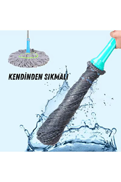 sebura Yüksek Emiş Güçlü Kendinden Sıkmalı Mop Seti Katlanabilir Banyo Ev Pas...