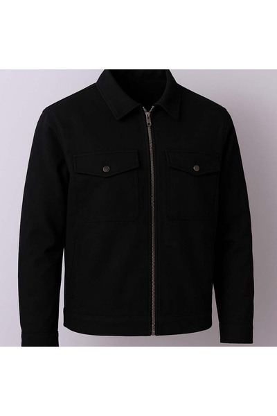 trender Μαύρο ανδρικό παλτό 2632