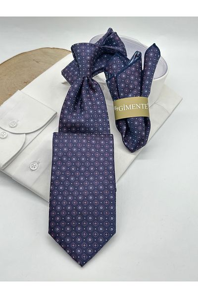 Gutiero Cravată clasică cu batistă violet