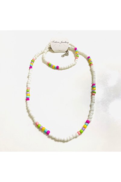 LeylanTakı Leylan Takı Çocuk Beyaz Kolye Bileklik Seti