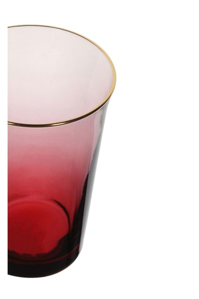 Porland Burgundy Gold Gilded Footless Set of 4 Water Glasses 290 Cc