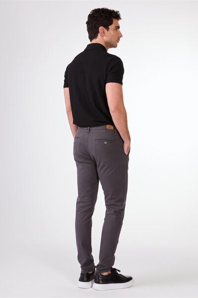 Dufy Pantaloni casual antracit cu croială normală pentru bărbați