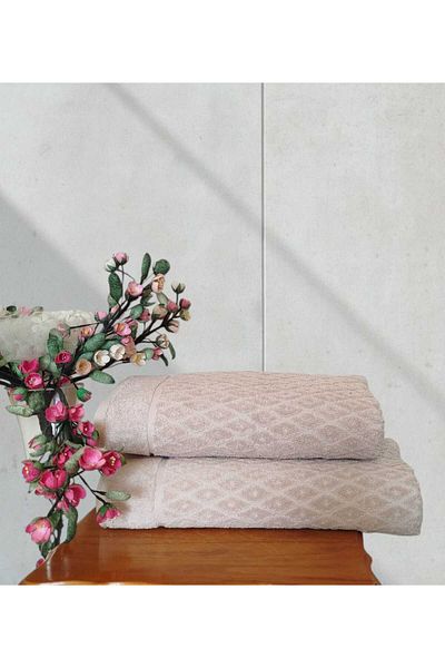 Nurpak Set de baie Fulya 100% bumbac 1 bucată 50x90 cm și 1 bucată prosop de lungime 90x150 cm
