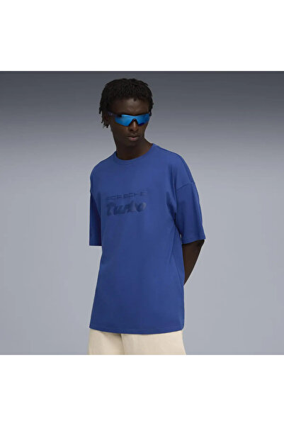 Puma PL ESS Tee Mavi Erkek T-Shirt