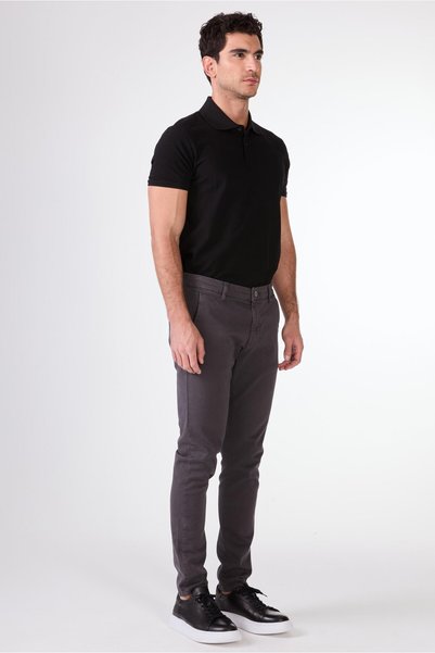Dufy Pantaloni casual antracit cu croială normală pentru bărbați