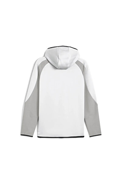 Puma EVOSTRIPE FZ Hoodie DK Beyaz Erkek Fermuarlı Üst