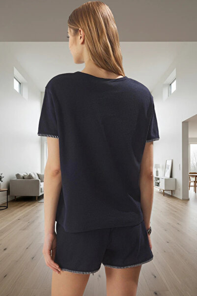 PayBuy Women's Waffle Fabric Short Sleeve Pajamas Set Summer Comfortable Homewear for Daily Use