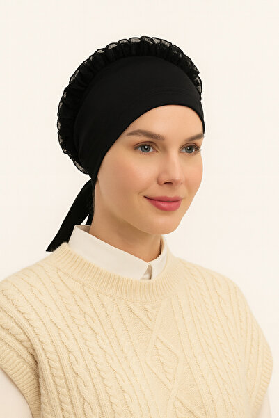 Pretty Dikişli Fırfırlı Tesettür Bone – Günlük ve Özel Kullanım İçin