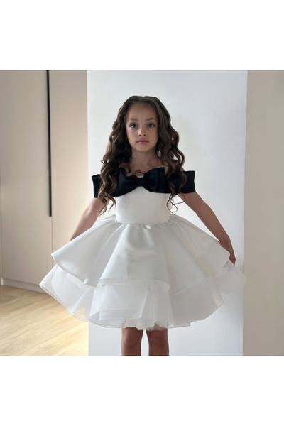 MODA فستان حفلات بناتي بفيونكة