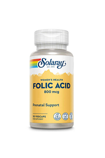 Secom Acid Folic 800mcg Solaray, 30 Capsule,