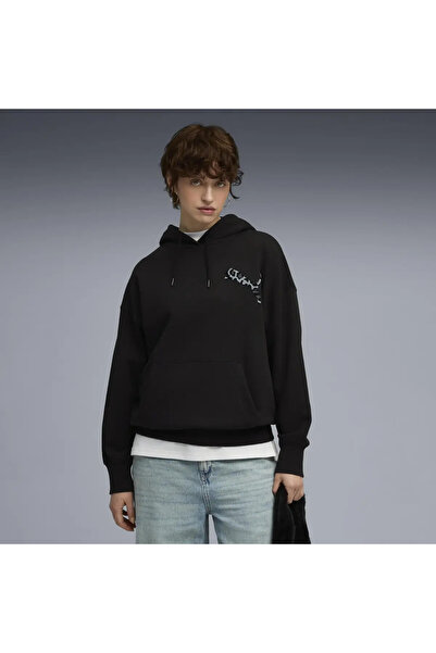 Puma LEO LUXE Oversized Hoodie TR Μαύρο Γυναικείο Hoodie