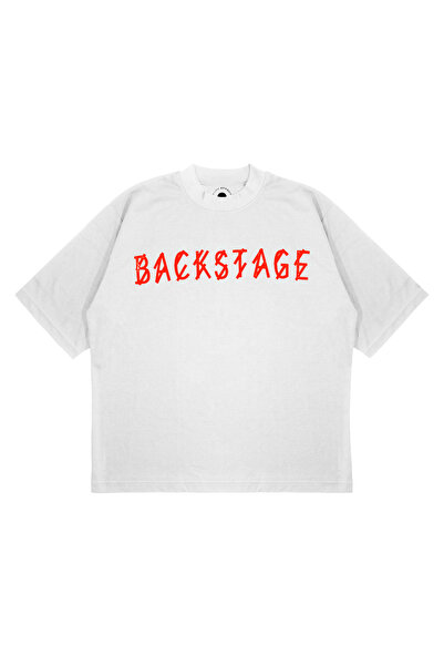 TRAGEDY Unisex Oversize Backstage Written Printed Boxy Fit Thick Fabric T-Shirt