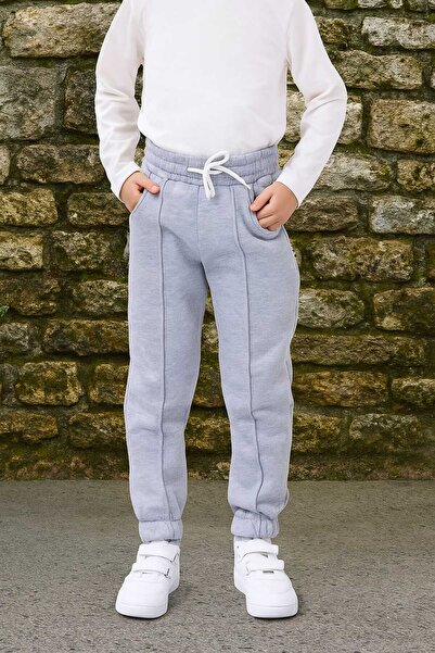 RONYPONY Comfortable Unisex Children's Sweatpants with Elastic and Fleece Inside Pockets