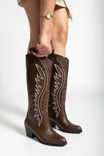 Genetti Westry Embroidered Long Model Women's Cowboy Boots