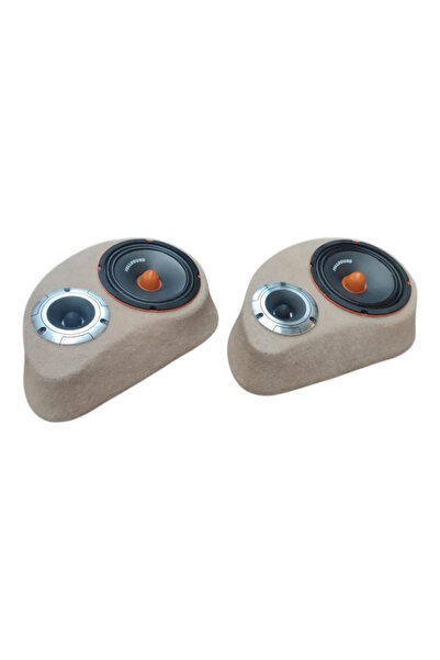 Lostgarage POLYESTERLİ BOŞ PANDİZOT 20 CM HOPARLÖR 10 CM TWEETER YUVALI BEJ M...