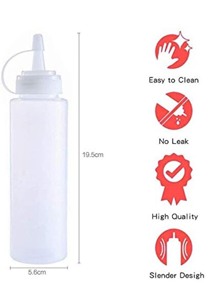 Generic 10-pack Condiment Squeeze Bottles - 12 Ounce, Clear Plastic Squirt Bottles for Cooking, BBQ,