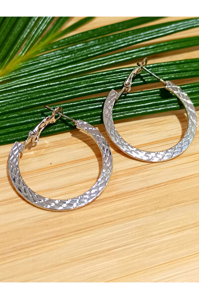 Monalisa Home أقراط هوب فضية اللون