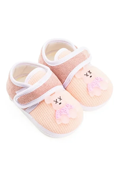 Mixbo Baby Shoes Bootie Style Mixbo, Velcro Closure, Rubber Sole, Bear, 13 EU, Pink