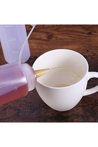 Generic 4pcs 240ml Squeeze Squirt Condiment Bottles, with Cap Lids and Discrete Measurements for Sauc