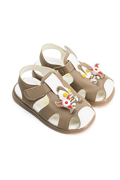 Mixbo Sandals for children Mixbo, Velcro fastening, soft insole, heel lights, toy propeller, dark beige, 2