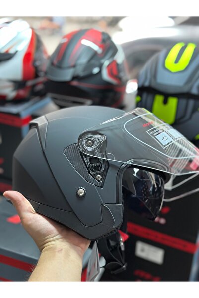 Palas Motor Motokaskk Güneş Gözlüklü Yarım Kask / Ece Sertifikalı / MAT SİYAH