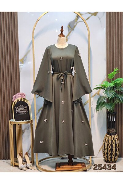 SADIEM Fiyonk detaylı kuşaklı abiye elbise