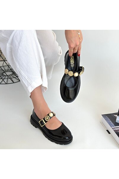 buğrahayalin Okira Black Patent Leather Oxford Shoes