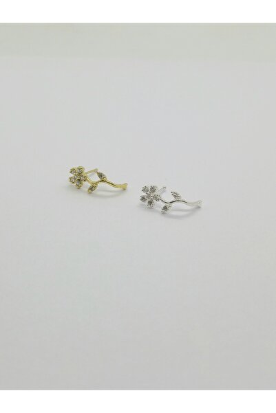 Set 925 Ayar Gümüş Zirkon Taşlı 'DALLI ÇİÇEK' Burun Piercing Hızma (Uzunluk:1...