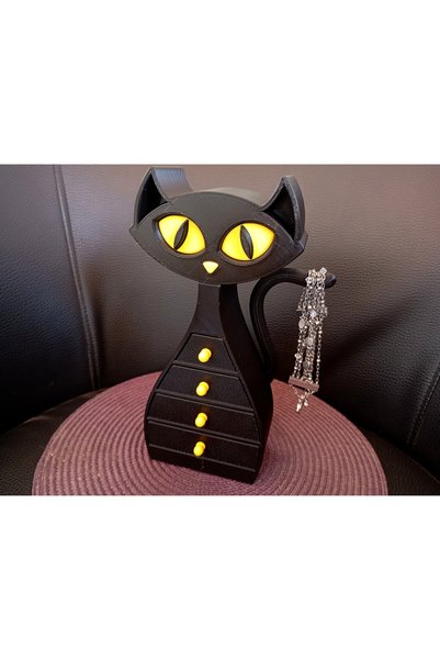 Three Dittle Birds Cat Shaped Jewelry and Jewelry Organizer - Drawers