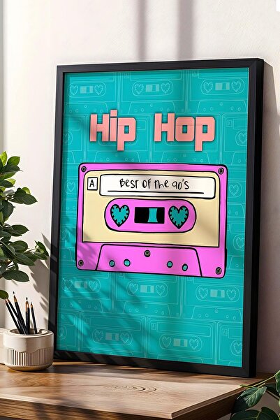 Saturn Tablou cu cadru casetă hip hop anilor 90 - Poster Pop Art