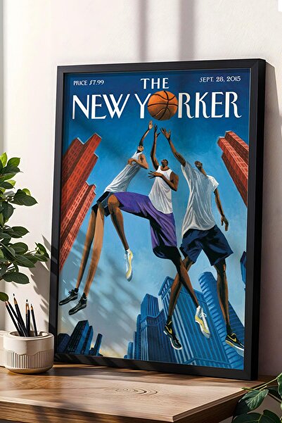 Saturn Pictură înrămată The New Yorker 28 septembrie 2015 - Pictură de baschet