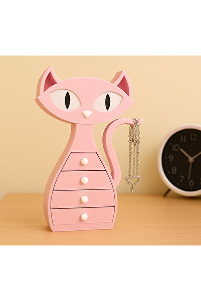 Three Dittle Birds Οργανωτής κοσμημάτων και προϊόντων σε σχήμα γάτας - με συρ...