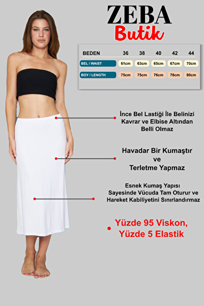 RTBUTİK Viscose Soft Long Skirt Lining, Viscose Underskirt, Lining, Hijab Skirt Lining