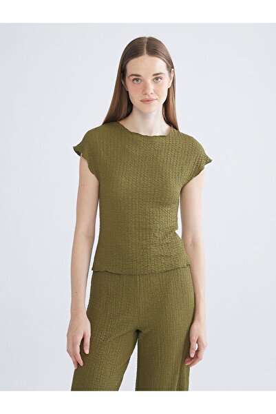 LC Waikiki Create Your Style with Uzg Store |   Crew Neck Textured Women's Bodysuit