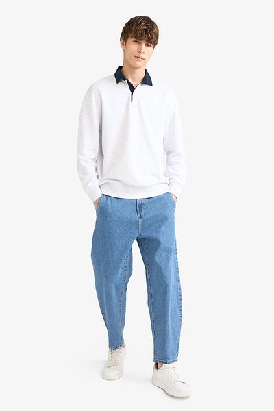 DeFacto Boxy Fit Polo Neck Sweatshirt E6523Ax25Au