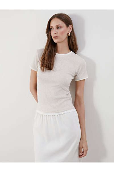 LC Waikiki منتجات فريزن ستور التي لا مثيل لها I تي شيرت نسائي بياقة صفرية من ...