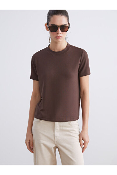 LC Waikiki Brown Crew Neck Women's T-Shirt