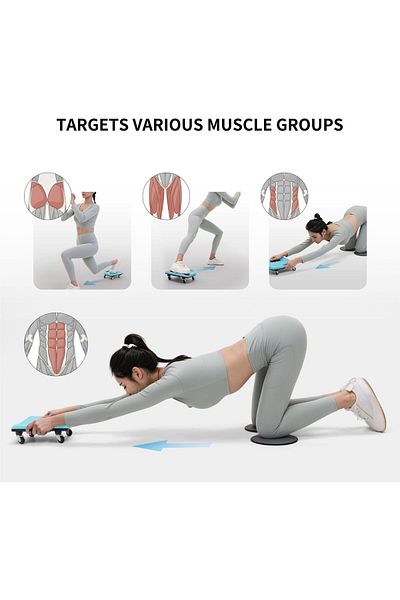 erorex Ab Roller Abdominal Slider Four Wheel Ab Wheel Gliding Discs Core Workouts Home Gym Equipment