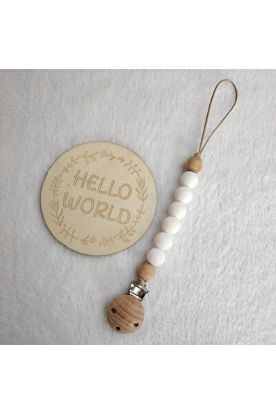 choice2 مشبك مصاصة للأطفال باللون الأبيض مصنوع من خرز السيليكون بلون الخشب، سلسلة مضادة للسقوط، آمنة لحديثي الولادة