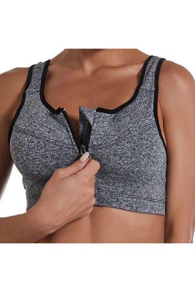 Dress Cici Women's Sports Bra with Front Zipper for Yoga
