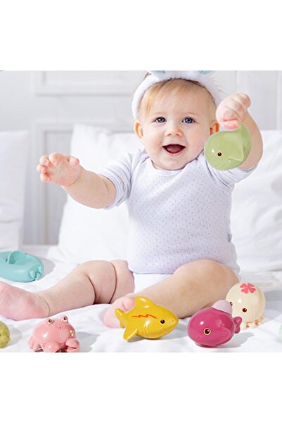 erorex 9 Pcs Mold Free Baby Bath Toys Babies 6 12 Months Cute Animal Clockwork Bathtub Swimming Pool Toy